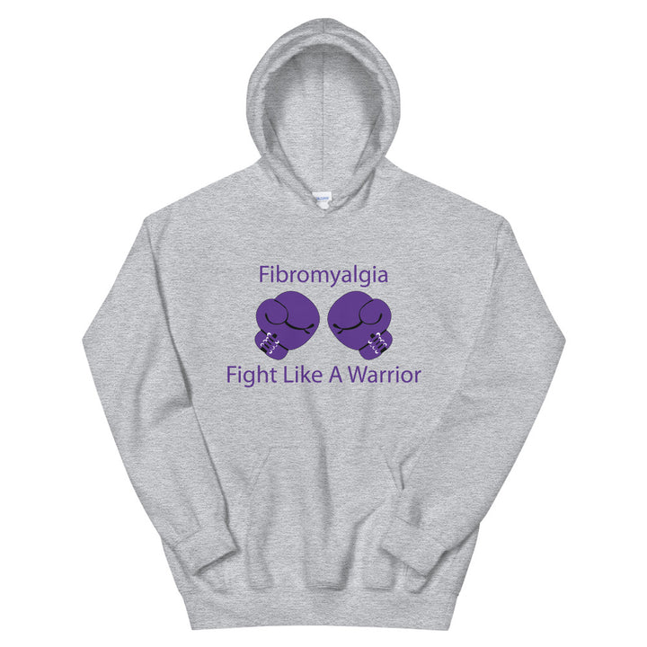 Fibromyalgia Fight Like A Warrior Sport Grey Hoodies by Chained Dolls