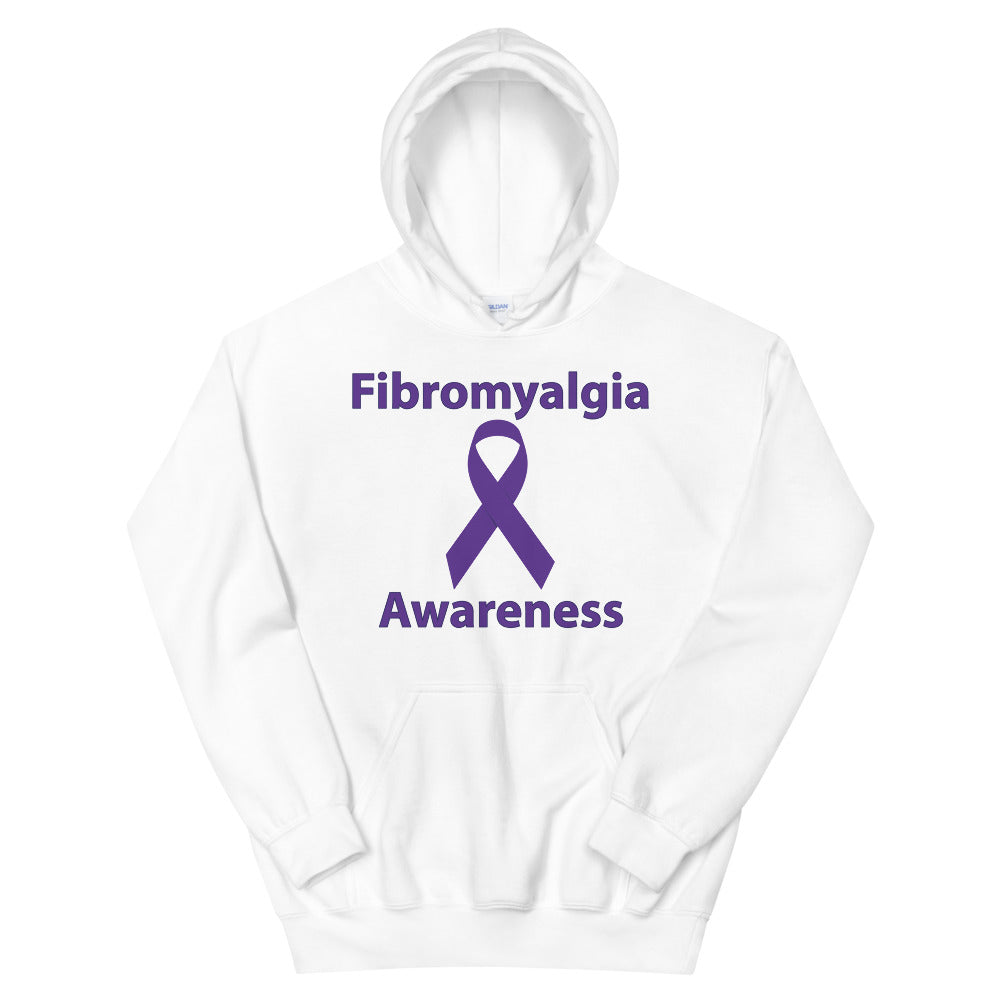 Fibromyalgia Awareness Ribbon White Hoodie by Chained Dolls
