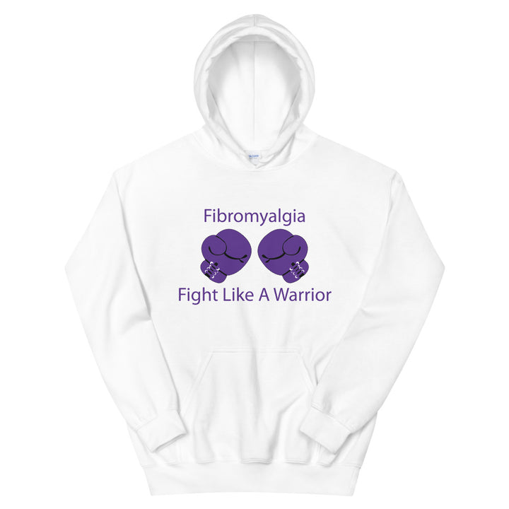 Fibromyalgia Fight Like A Warrior White Hoodies by Chained Dolls