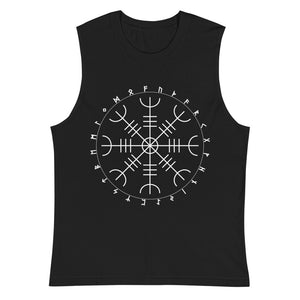 Aegishjalmr Runes Black Muscle Shirt by Chained Dolls
