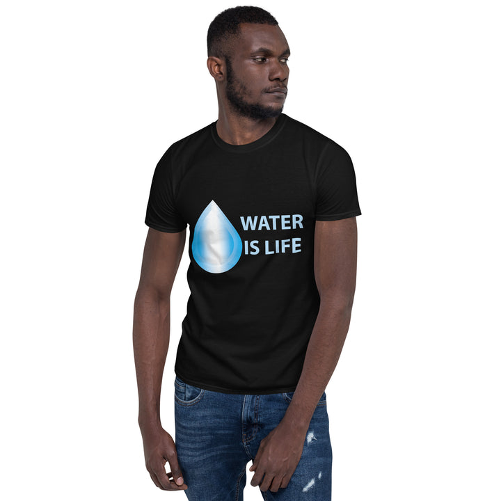 Water Is Life 2 Black Unisex T-shirts by Chained Dolls
