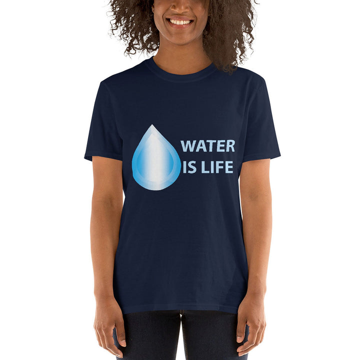 Water Is Life 2 Navy Unisex T-shirts by Chained Dolls
