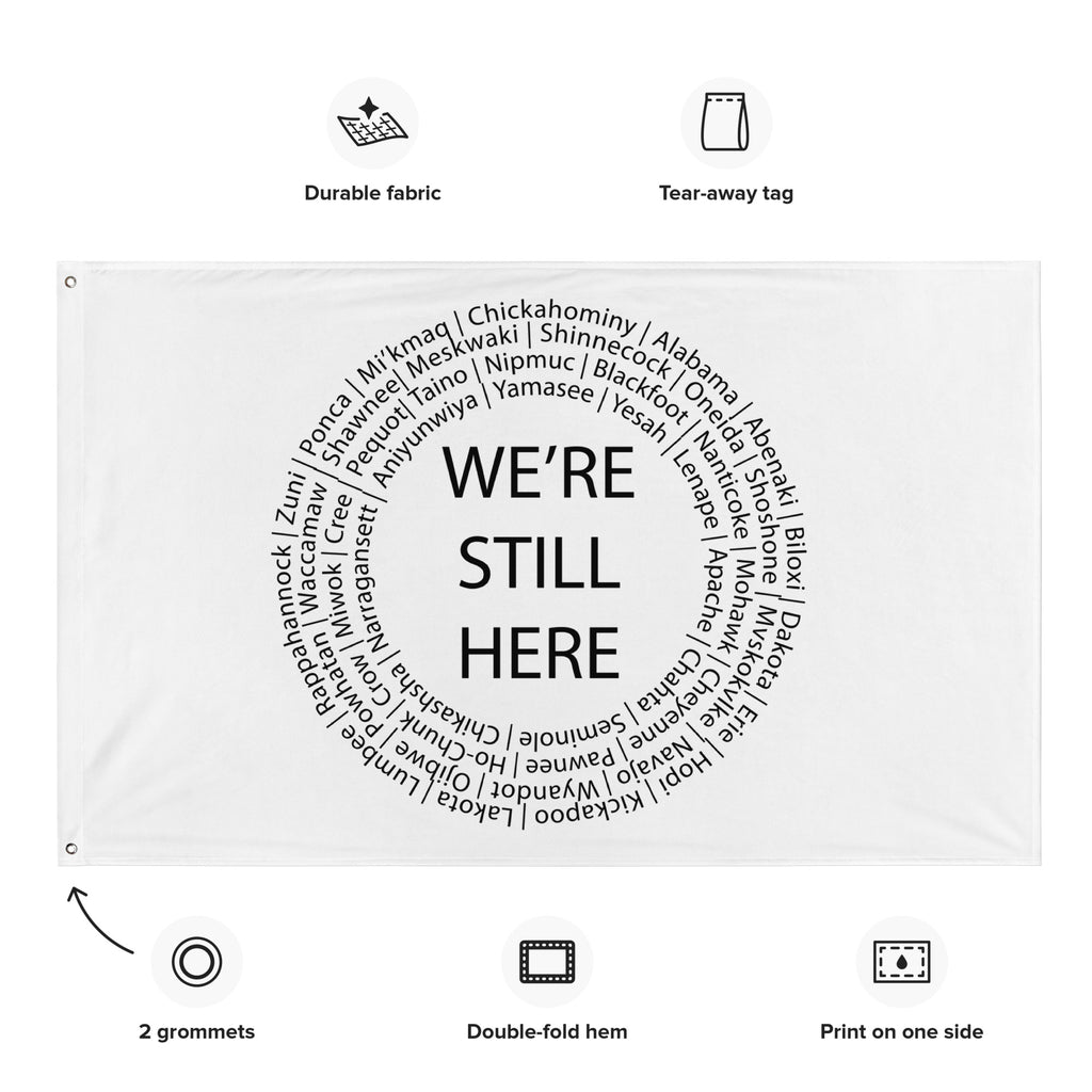 We're Still Here White Wall Hanging by Chained Dolls